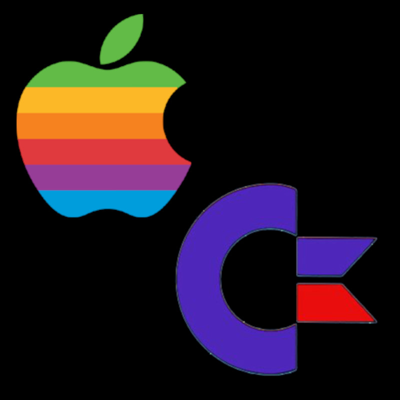 Vintage Apple and Commodore logos