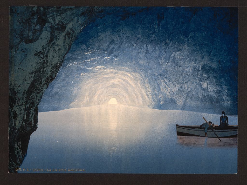 Blue grotto, Capri Island, Italy (ca. 1900), from the Detroit Publishing Company.