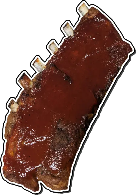 A saucy rack of ribs.